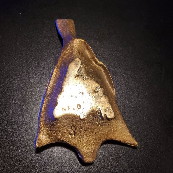 VTG Solid Brass Split Cod Fish Dish Old Lunenburg Foundry NFLD Marked Maritime C - Picture 3 of 11